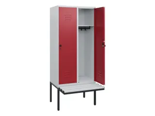 locker met bank,HxBxD 1950x800x815mm,2vak,vak B 400mm,draaigrendel - 2