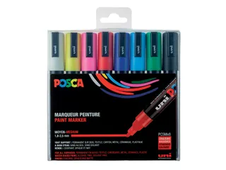 Verfstift Posca PC5M Medium Punt 1,8-2,5mm set à 8 kleuren - 2