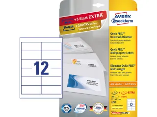 etiket Avery ILK 97x42,3mm 25 vel + 5 vel extra 12 etiketten per vel w - 2