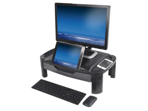 Monitorverhoger Tablet Houder 3 Hoogte Standen Opberglade Xlarge Zwart