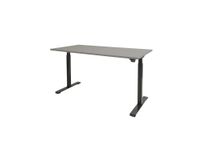 Dextro Basic Zit-sta Bureau Elektrisch 120x80 Grijs 25mm Zwart