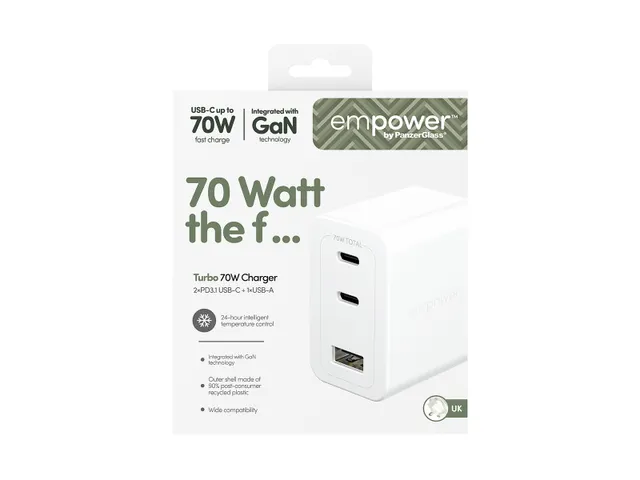 PanzerGlass empower by Turbo 70W Multiple Charger incl. 2 x USB-
