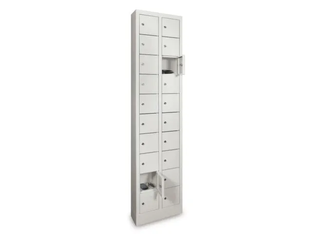 lockerkast,HxBxD 1950x460x200mm,2x10vakken,cil.-slot,sokkel