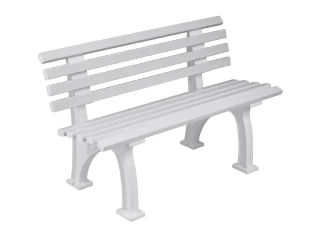 Kunststofbank 740x1200x380mm Zit H 440mm 9 Latten 2 Pootstellen Wit