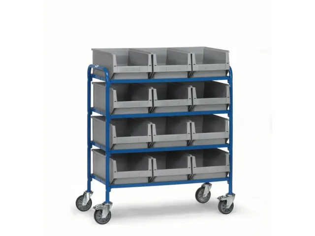 bijzetwagen,draagverm. 250kg,4etage(s),open,laadvl. LxB 940x470mm