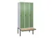 locker voor scheiding van kleding,HxBxD 2120x900x815mm,3vak