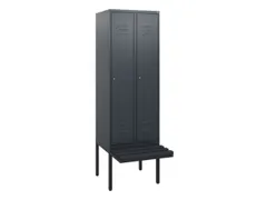 locker met bank,HxBxD 1950x600x815mm,2vak,vak B 300mm,cil.-slot