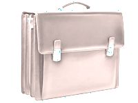 Aktetas Desq 17 inch leder Zwart