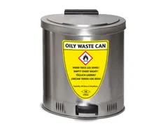 afvalbak voor poetsdoeken,RVS,20l,HxBxD 429x385x382mm,m. pedaal