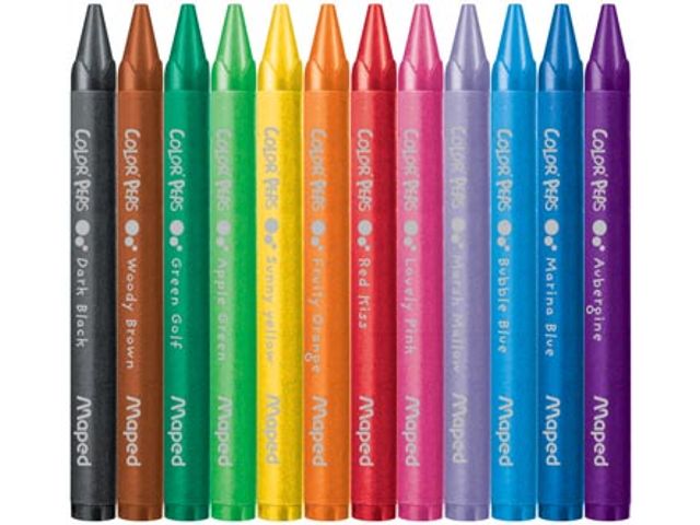 Maped crayon à cire Color'Peps Wax, boîte de 24 pièces en couleurs assorties