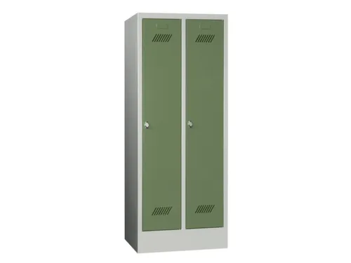 lockerkast v. kinderen,HxBxD 1600x630x500mm,2vak,RAL7035,front RAL6011