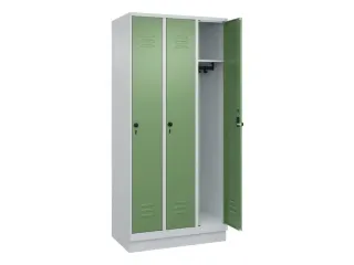 locker,HxBxD 1950x900x500mm,3vak,vak B 300mm,draaigrendel,sokkel - 2