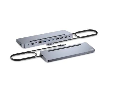 USB-C Metal Ergonomic 3x 4K Display Docking Station + Power Delivery 1