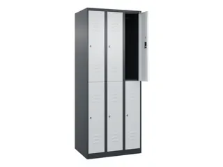 dubbeldekse locker,HxBxD 1850x750x500mm,3x2vak.,vak B 250mm,cil.-slot - 2
