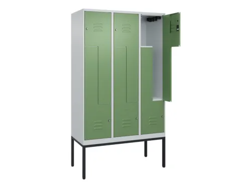 Z-garderobekast,HxBxD 2120x1200x500mm,vak B 200/400mm,cil.-slot