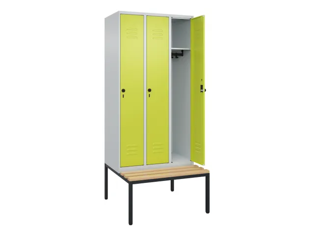 Armoire vestiaire Classic+ 3 comp 212x90x81,5cm gris clair/vert Guigne