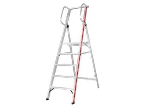 platformladder,bordes HxBxD 1180x440x400mm,5treden,aluminium