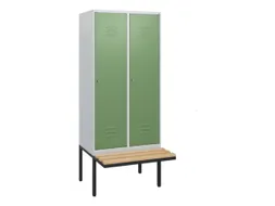locker met bank,HxBxD 1950x800x815mm,2vak,vak B 400mm,cil.-slot
