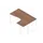 hoek-bureau,HxBxD 730x1600x1200mm,blad canaletto-hout