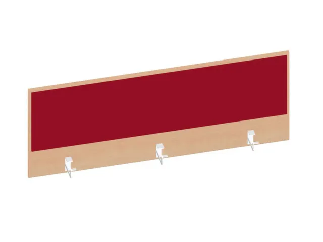 baliepaneel,v. bureau,aanbouw achter,B 1400mm,NE-esdoorn,BN4011-rood