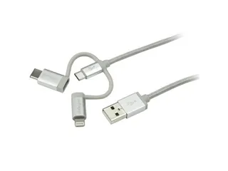 Usb Oplaadkabel Usb Naar Lightning / Usb-c / Micro-b 1 Meter - 1