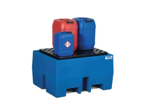 PE-opvangbak,v. 1x200l vat/kleinemballage,opvangvol. 240l