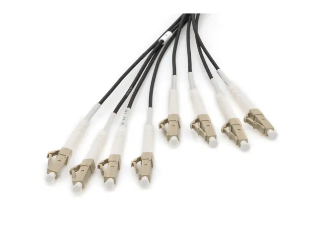 Universele breakout glasvezelkabel multimode OM4 50m 8 vezels LC/UPC