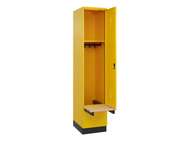 locker met bank,HxBxD 1950x400x815mm,1vak,vak B 400mm,cilinderslot