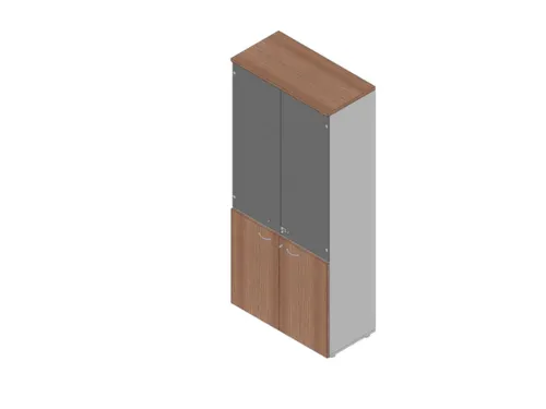 Vitrinekast 2000X900X450Mm Glazen Deur 4X Vloer Aluminium Canaletto