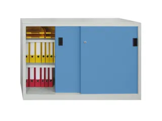 schuifdeurkast,HxBxD 1000x1500x600mm,RAL7035,front RAL5012 - 2