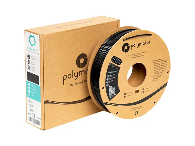 Polymaker 3D filament PolySmooth PVB 1.75mm Zwart 0.75kg