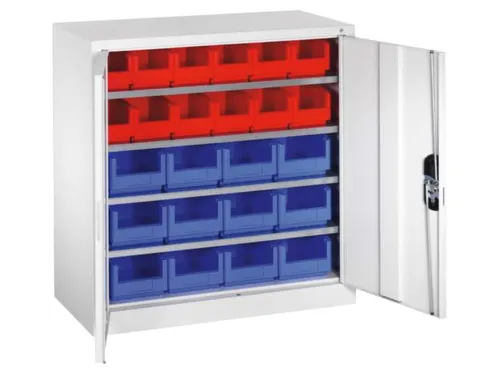 Stellingkast Staalplaat 1000x1000x420mm 4 Legborden 24 Magazijnbakken