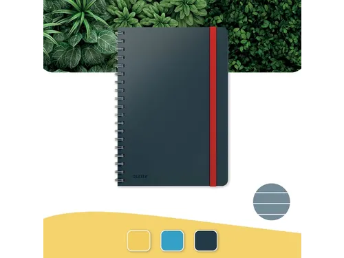 Notitieboek Leitz Cosy B5 lijn spiraal grijs