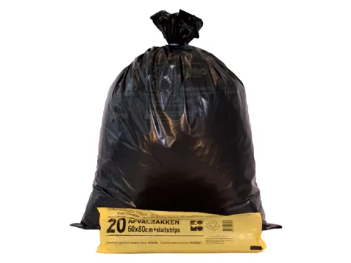 Vuilniszak Komo 60 Liter grijs 20 Per Rol
