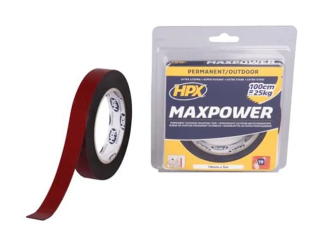 Max Power Outdoor Bevestigingstape - Zwart 19mm x 5m