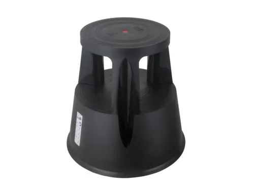verrijdbaar opstapje,kunststof,RAL9005,trede Ø 283mm,3geveerde wielen