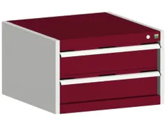 ladekast HxBxD 400x650x650mm 2laden RAL7035 front RAL3004