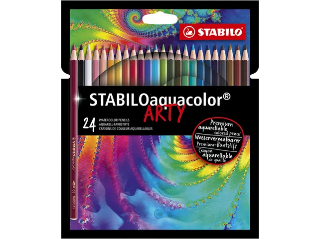 Kleurpotloden STABILO 1624 aquacolor Arty assorti etui à 24 stuks