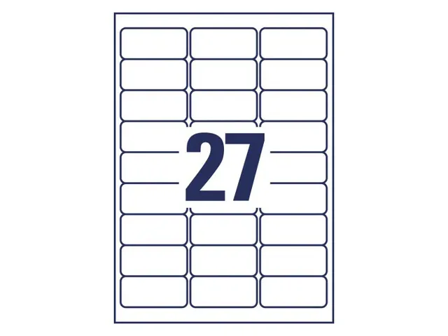 inkjetetiket Avery 63,5x29,6mm transparant 25 vel 27 etiketten per vel