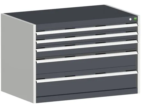 ladekast HxBxD 700x1050x750mm 5laden romp RAL7035 front RAL7016