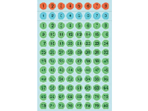 Etiket Herma 4129 Rond 8mm Getallen 1-160 Kleur Assorti 6 vel