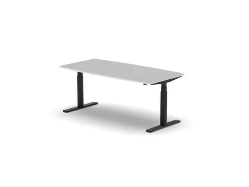 Elektrisch ihv Vergadertafel Vatvorm 1800x800mm Zwart+ Lichtgrijs Blad