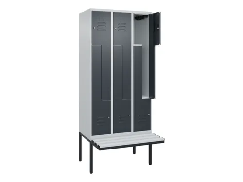 Z-garderobekast,HxBxD 2120x900x815mm,6vak,vak B 300mm,cil.-slot