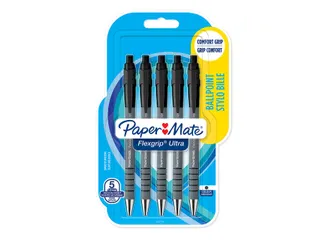 Balpen Paper Mate Flexgrip Ultra medium zwart blister à 5 stuks - 2
