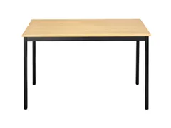 Tafel Vierkant 180x80 Cm Rechthoekig Frame Zwart Blad Beuk