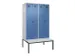 locker met bank,voor scheiding van kleding,HxBxD 2120x1200x815mm,4vak