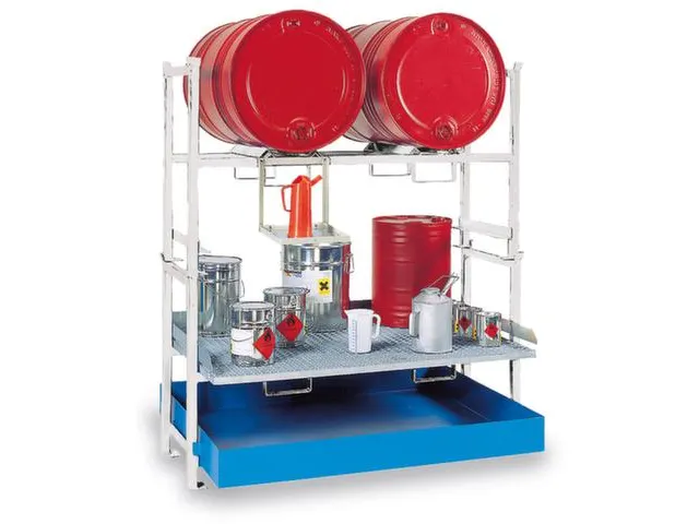 Complete Aanbieding Stapelframes 2x200l Opvangbak Rooster Verzinkt