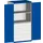 systeemkast 2000x1050x650mm 2xStalen bodem 6laden Ral7035 Ral5010