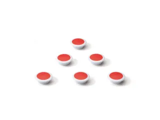 Glasbordmagneet 30mm Rond Rood Extra Sterk 6 stuks - 1