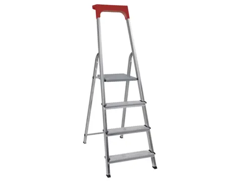 aluminium trapladder,eenzijdig,4treden,Stand H 0,78m,balk L 1,48m